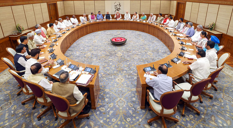 Prime Minister Narendra Modi chairs his first Union Cabinet meeting at the start of his third term, in New Delhi on 10 June, 2024