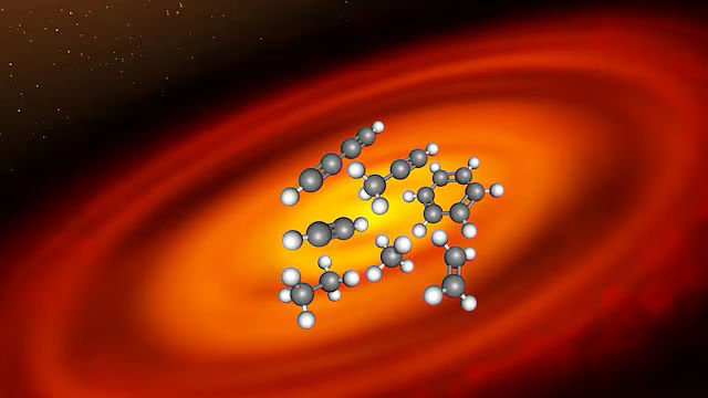 A handout picture shows an artist's impression of a protoplanetary disk around a very low-mass star obtained by REUTERS on 6 June, 2024.