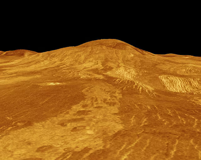 A computer-generated 3D model of Venus' surface provided by NASA's Jet Propulsion Laboratory shows the volcano Sif Mons which is exhibiting signs of ongoing activity, in this undated handout image.