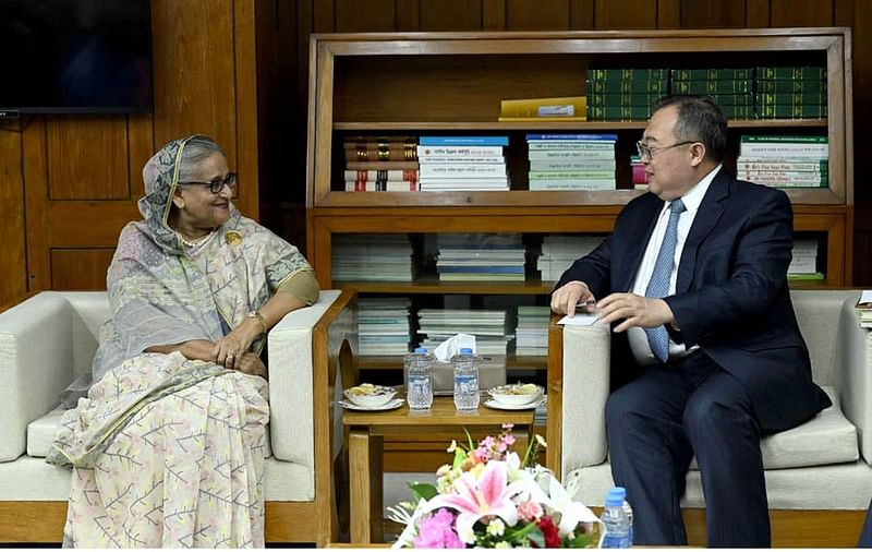 Liu Jianchao, Minister of International Department of the Communist Party of China, called on Prime Minister Sheikh Hasina at her Jatiya Sangsad Bhaban Office on 24 June, 2024