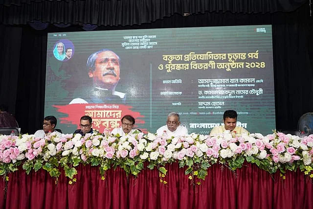 Home minister Asaduzzaman Khan was chief guest at the event organised by central Chhatra League for madrasa students at the TSC auditorium