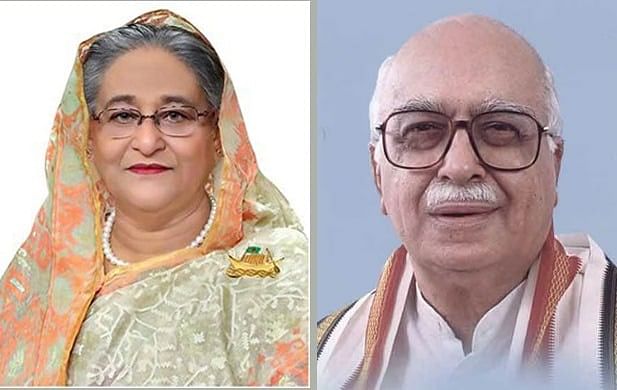 Prime Minister Sheikh Hasina and senior BJP leader LK Advani