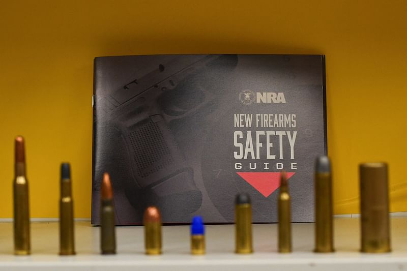 This photo shows a view of different types of ammunition during Dutch Merrick’s Prop Gun safety workshop on how to handle guns safely on set, in Glendale, California, on 3 July, 2024.