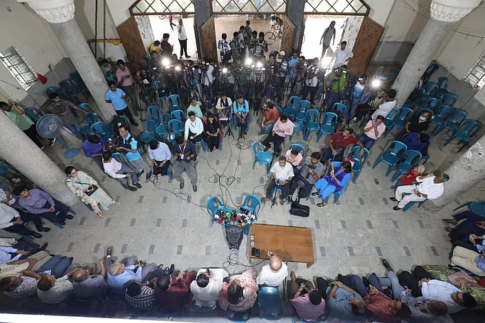 DU teachers' sit-in programme at the Arts Building as part of the protest