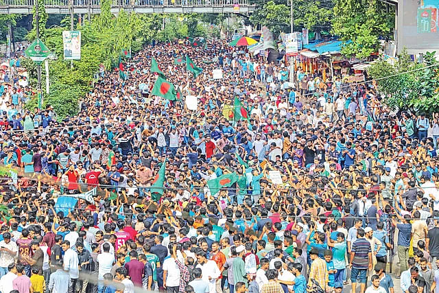 Students of Dhaka University have been launching a movement demanding reinstatement of a circular of 2018 revoking quota system in government jobs. The picture was recently taken from Shahbagh