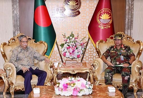 Chief of army staff general Waker-Uz-Zaman called on president Mohammad Shahabuddin at Bangabhaban on 23 July