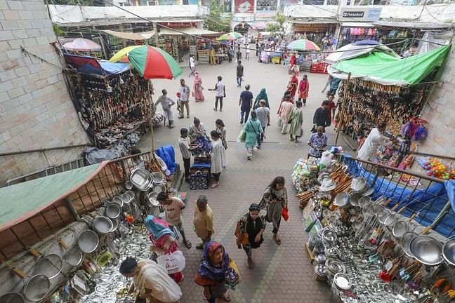 Less customers were seen in New Market, Dhaka despite relaxing the curfew. The photo was taken on 26 July 2024.