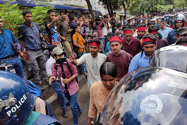 Quota reform movement leaders on way to present a memorandum to the president on 14 July, 2024.