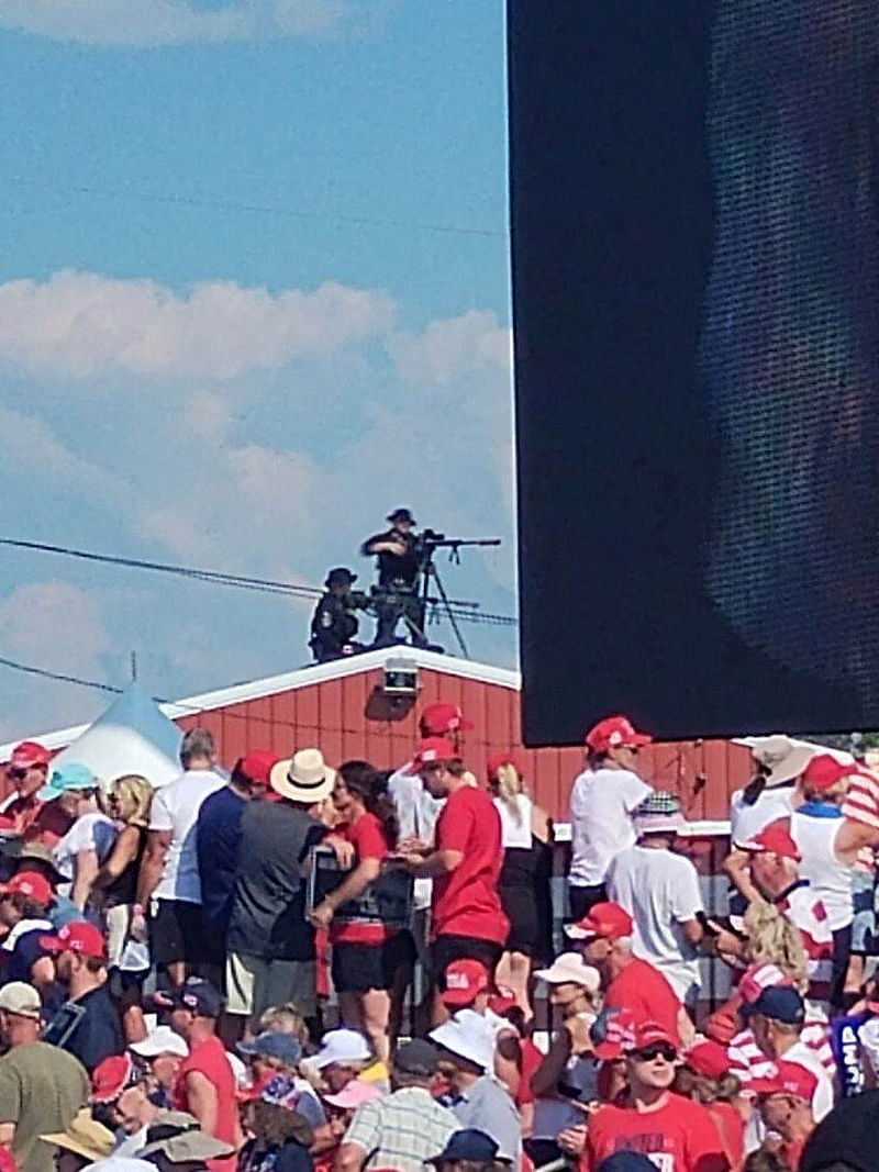 Snipers stand on a roof at Republican presidential candidate and former US President Donald Trump's campaign rally in Butler, Pennsylvania, US, 13 July , 2024 in this picture obtained from social media. Reuters