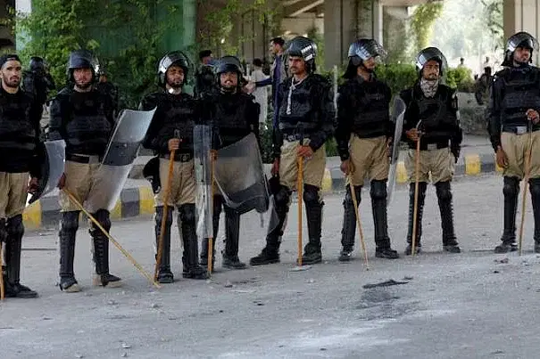 Members of Pakistan police on Guard