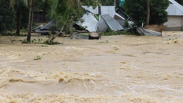 15 more villages in the Burichang upazila of Cumilla were flooded after the Gumti flood protection embankment collapsed