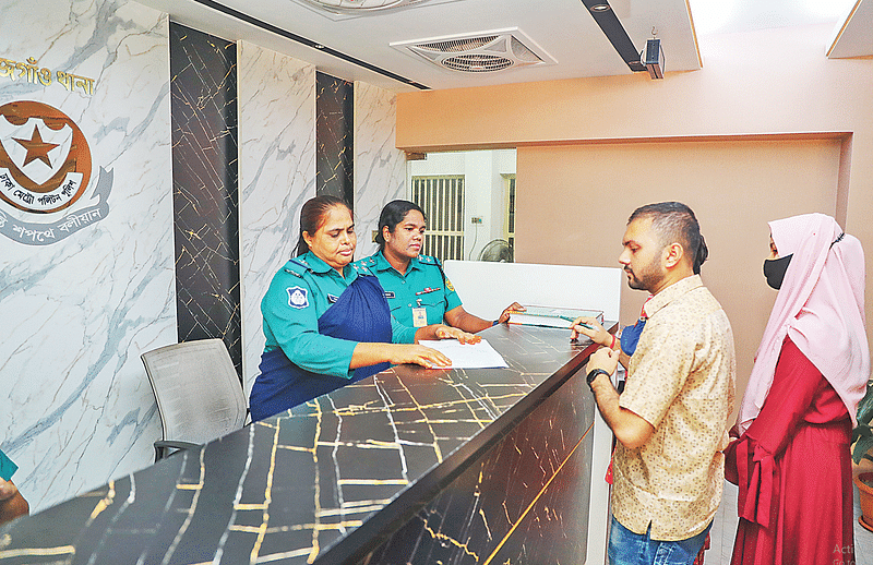 Police resume operations at all stations across the country. The picture was taken from the Tejgaon police station in Dhaka on 30 August 2024.