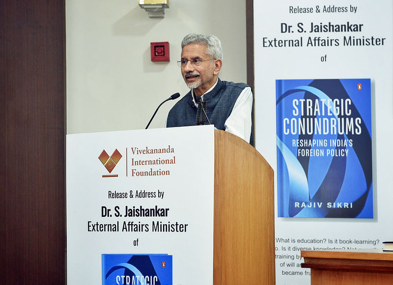 External Affairs Minister S Jaishankar speaking at the release of Rajiv Sikri’s book ‘Strategic Conundrums: Reshaping India’s Foreign Policy’, in New Delhi on 30 August 2024