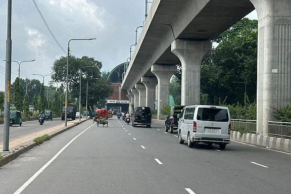 The Agargaon area in the capital city around 9:30 am on 4 August, 2024.