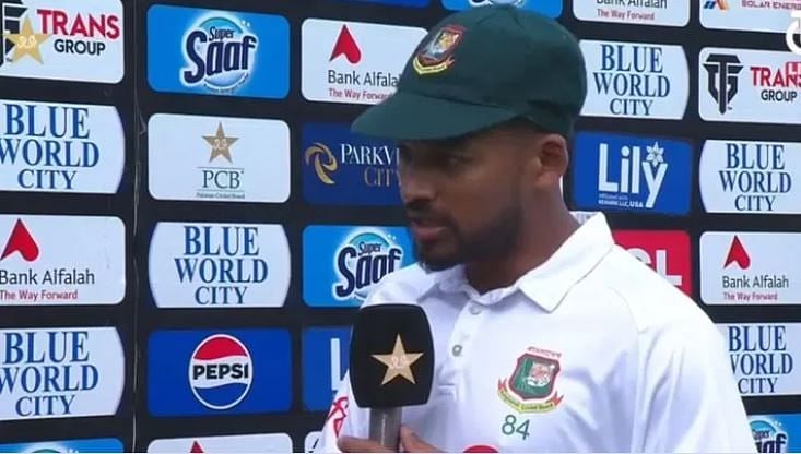 Bangladesh skipper Najmul Hossain Shanto speaks in the post-match presentation programme on 3 September 2024