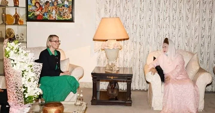 Sarah Cooke meets Khaleda Zia in Dhaka on 4 September, 2024.