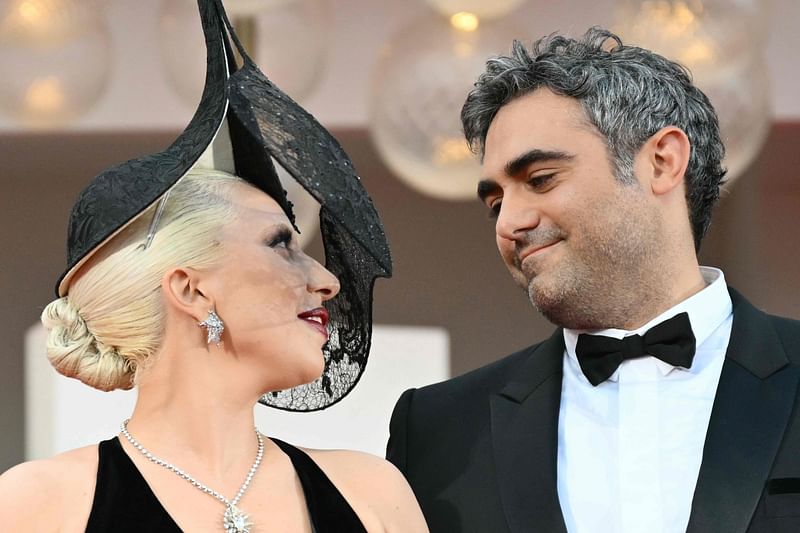 Actress and singer Lady Gaga and Michael Polansky attend the red carpet of the movie 'Joker : Folie a deux' presented in competition during the 81st International Venice Film Festival at Venice Lido, on 4 September, 2024.