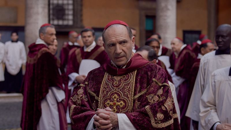 Ralph Fiennes in a scene of the film 'Conclave'