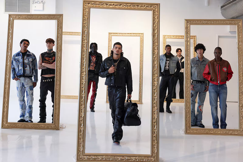 Models present creations from a designer brand named 'Earthling' at New York Men's Day fashion show in Daylight Studios at New York Fashion Week, in New York City, US, 6 September, 2024.