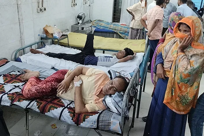 Saghata union Awami League president Mosharaf Hossain at the Gaibandha General Hospital