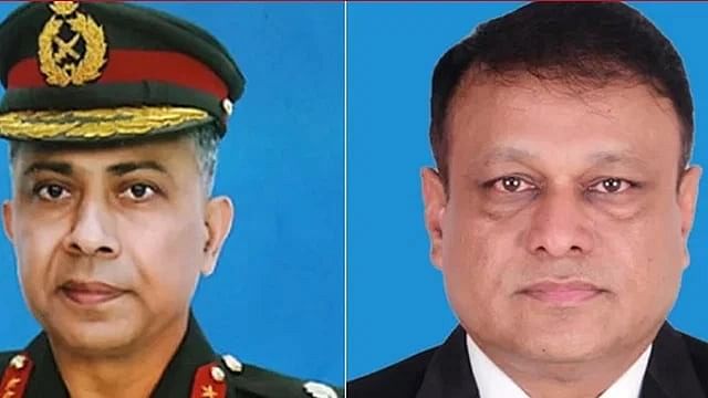 Lt Gen Md Saiful Alam (L) and Lt Gen Mujibur Rahman (R)