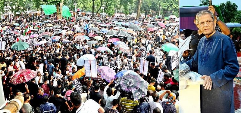 BNP secretary general Mirza Fakhrul Islam addresses a memorial rally organised in memory of the martyrs who were killed in the last 16 years