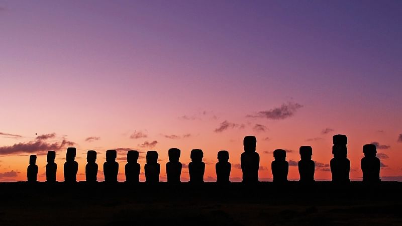 Easter Island, located in the Pacific Ocean 3,700 kilometres (2,300 miles) from the coast of Chile, is best known for the enigmatic 'moai' stone statues of humans carved by the Rapanui people