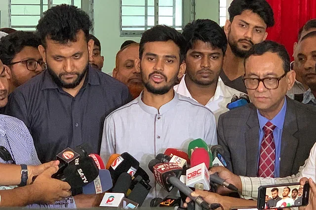 Asif Mahmud speaks to the media in Rajshahi on 17 September, 2024.