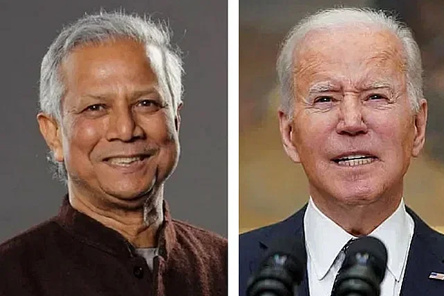 Dr Yunus and Joe Biden