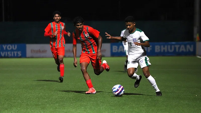 A moment from Bangladesh-Maldives match from SAFF U-17 Championship' 2024 on 22 September.