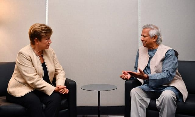 IMF managing director Kristalina Georgieva and chief adviser Dr Muhammad Yunus