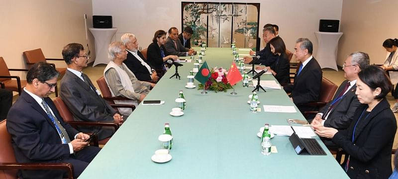 Chinese foreign minister Wang Yi called on chief adviser professor Muhammad Yunus on the sideline of the UN General Assembly at the UN headquarters in New York on Wednesday