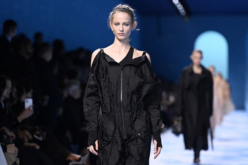 A model presents a creation by Dior for the Women Ready-to-wear Spring-Summer 2025 collection as part of the Paris Fashion Week, in Paris on 24 September, 2024.