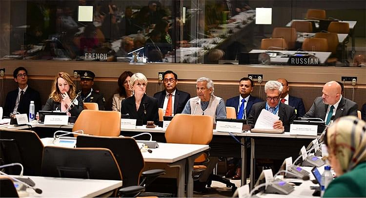 Bangladesh chief adviser professor Dr. Muhammad Yunus while speaking at a high-level discussion about the Rohingya crisis on the sidelines of the annual session of the United Nations General Assembly (UNGA) in New York on 24 September evening