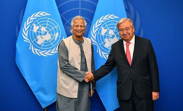 Chief adviser of Bangladesh Dr Muhammud Yunus and UN secretary general Antonio Guterres