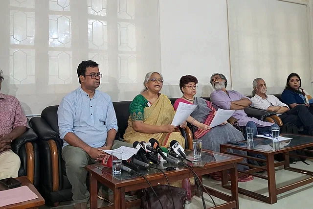 University Teachers Network holds a press conference at the Dhaka University Club on 28 September, 2024.