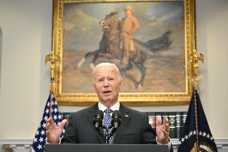 US President Joe Biden delivers remarks on his administration's continued response efforts to Hurricane Helene in the Roosevelt Room of the White House in Washington, DC, on September 30, 2024