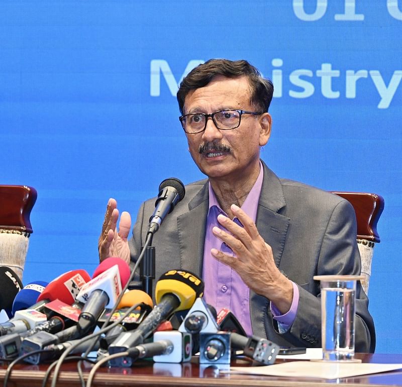 Foreign adviser Md. Touhid Hossain at a media briefing at the foreign ministry on 1 October 2024