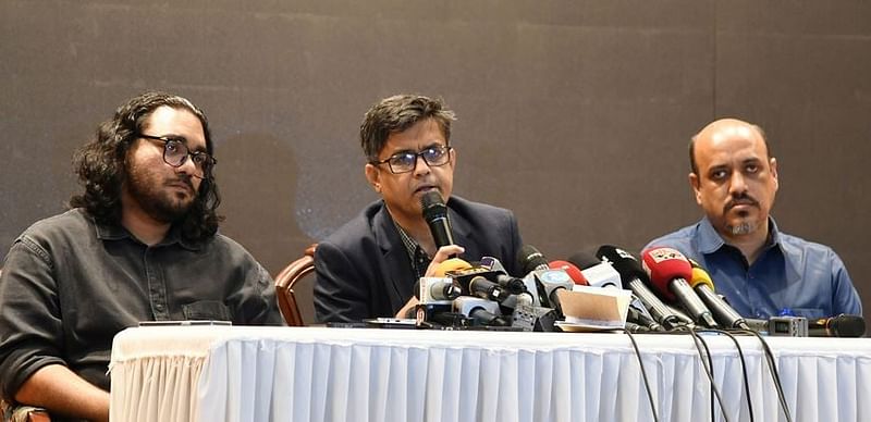 Chief adivser's press secretary Shafiqul Alam speaks at a press conference in Dhaka on 3 October, 2024.