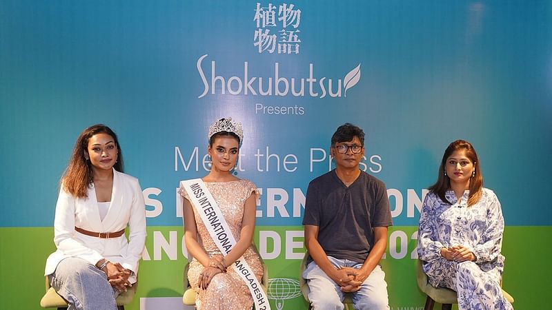 This year, in collaboration with Shokubutsu, Miss International Bangladesh 2024 is taking sustainability in beauty to the next level. Guests at the press conference.