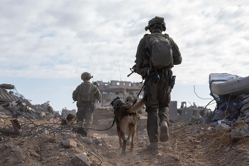 This handout picture released by the Israeli army on October 3, 2024, shows Israeli troops operating on the ground in the Gaza Strip amid the continuing war between Israel and Hamas.