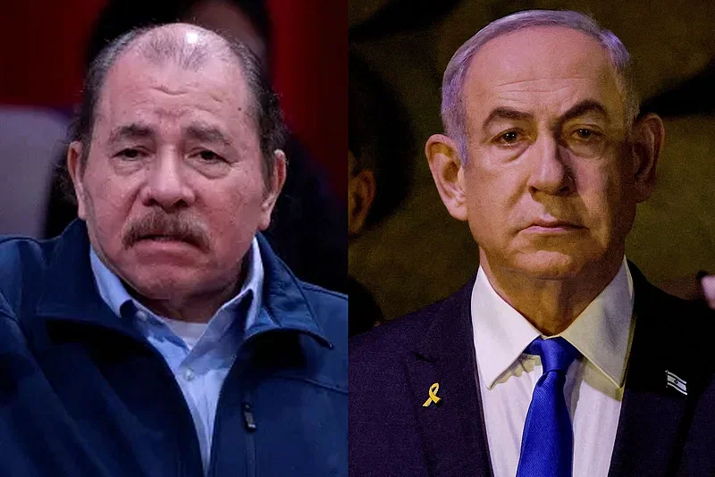 Nicaragua president Daniel Ortega and Israel prime minister Benjamin Netanyahu.