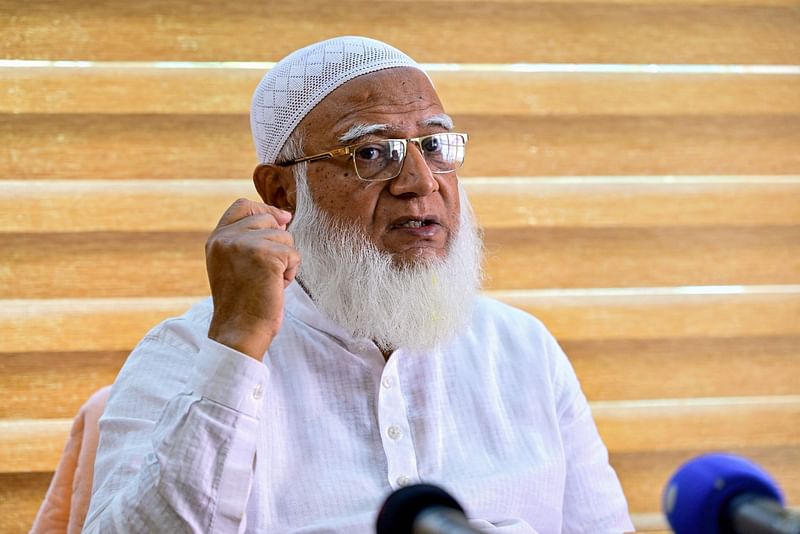 Shafiqur Rahman speaks during an interview with AFP at his office in Dhaka on 6 October, 2024.