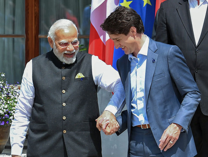 Indian prime minister Narendra Modi and his Canadian counterpart Justin Trudeau