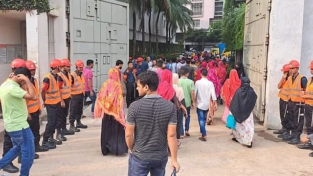 Workers are heading to a garment factory at Chandra palli bidyut area in Kaliakair upazila of Gazipur.