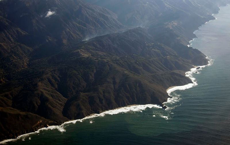 Aerial view shows the Big Sur coastline, California, 19 December 2013.