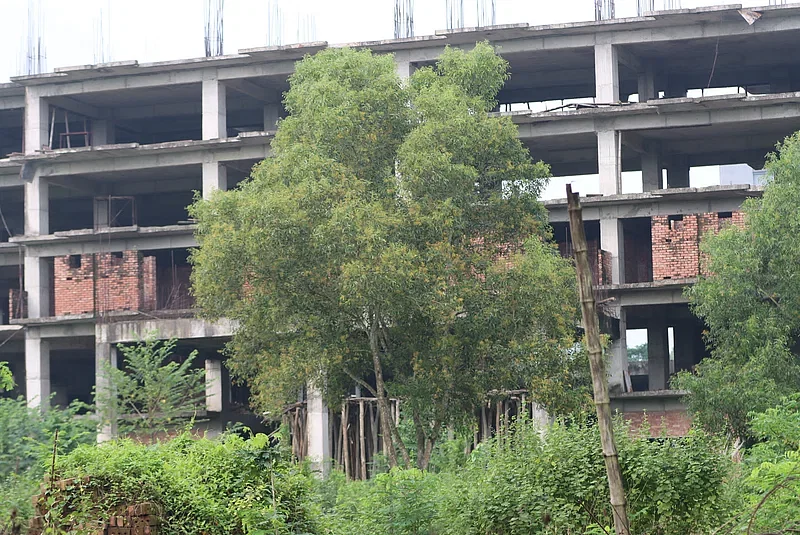 Incomplete dormitory for female students at Begum Rokeya University, Rangpur