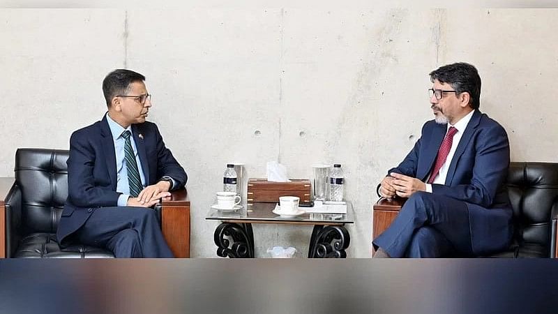 Indian high commissioner to Bangladesh Pranay Kumar Verma holds a meeting with Bangladesh foreign secretary Jashim Uddin on 20 October 2024