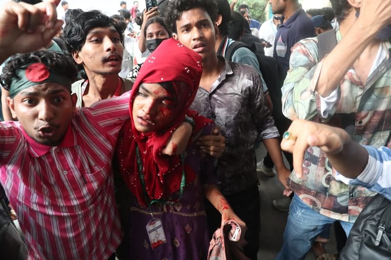 Protesting students say the Dhaka board officials attack them during the demonstrations, and several of them sustain injuries.