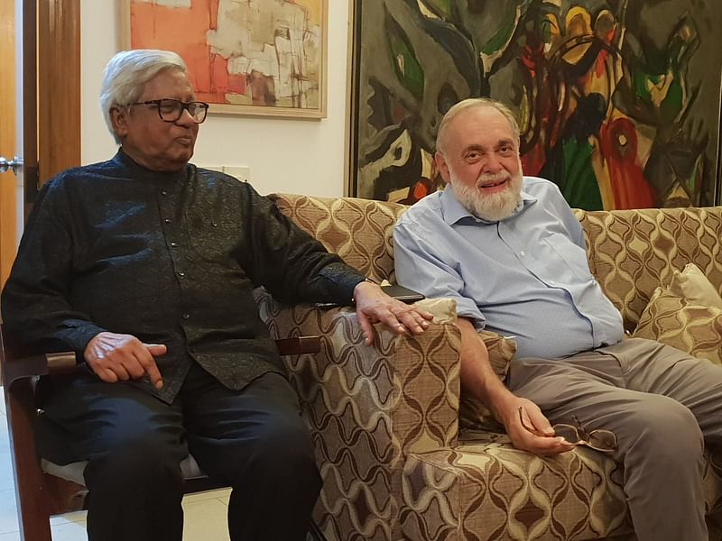 Richard Cash with Sir Fazle Hasan Abed in July 2019.